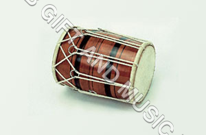 Baby Dholki - Wood 6x4 inches Brown, Handcrafted Musical Instrument, Lightweight, Educational Tool