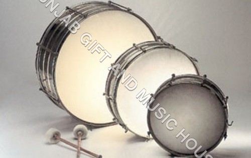 School Band Drums - Wood and Metal, White, 3 Drums | Durable, Musical, Portable, Educational