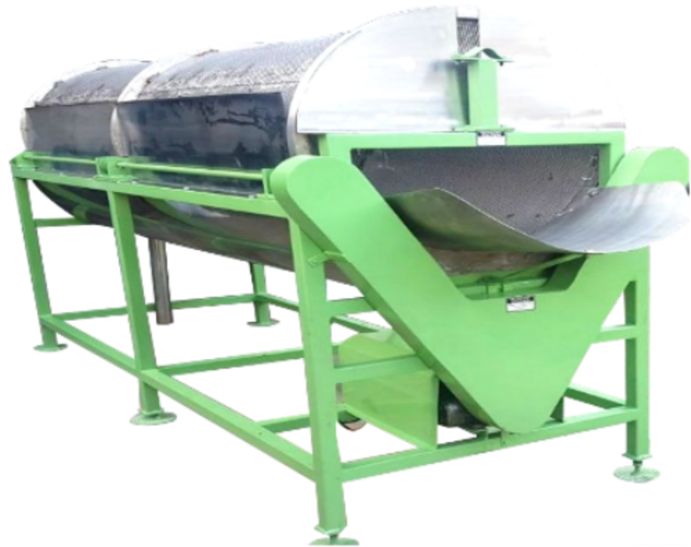 Rotary Fruit Vegetable Washing Machine - Stainless Steel, 8ft Drum Length, 9.3ft Overall Length, 1.5HP Motor | Washes Mangoes, Apples, Tomatoes, Carrots
