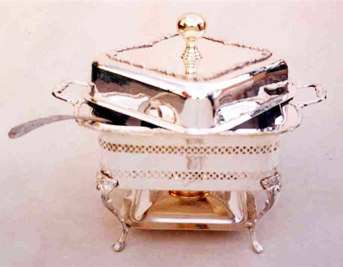 Chafing dish with burner & serving spoon