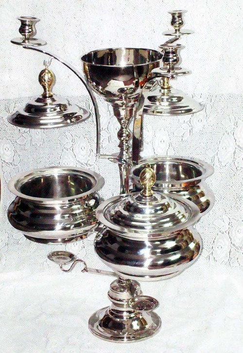 Silver Chafing Dish With Flower Bowl