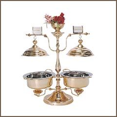 Brass Chafing Dish With Menu Holder