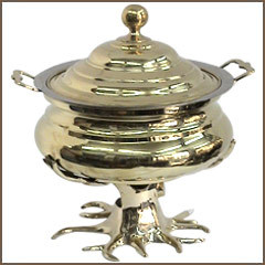 Modern Catering Dishes - Brass & Steel, 7 Liter, Golden Finish | Elegant Design, Durable, Food Service Ready