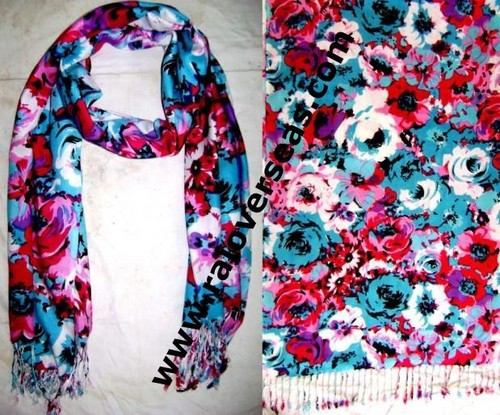 Fancy Floral Stole - Viscose 50x180 cm Multicolor | Soft Fabric Floral Design Customizable Versatile Style