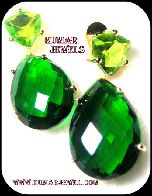 Artificial earrings designer in green,fashion,costume,imitation jewelry