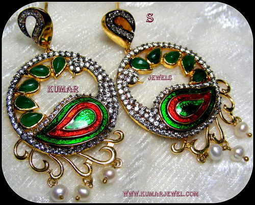 Arrtificial earrings diamond style,green,red,pearl,designer,fashion,traditional jewelry