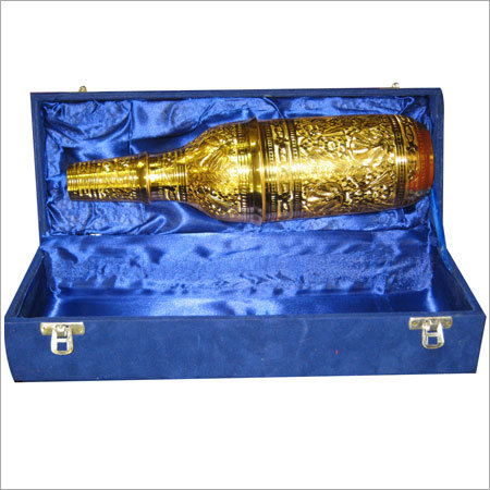 Brass Gift Set - Brass, 12x4x3 Inches, Gold | Handcrafted, Polished Finish, Velvet Box Packaging