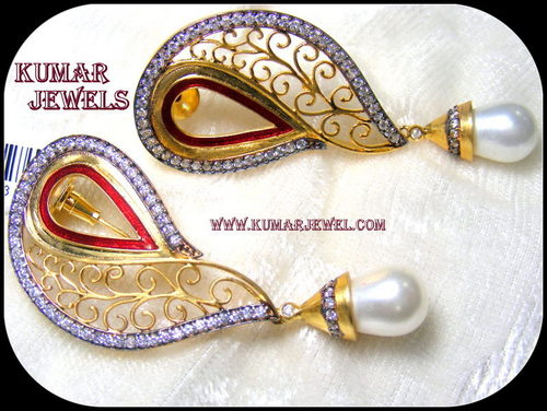 Mughal diamond style earrings eparl,fashion,traditional,designer,fancy jewelry 