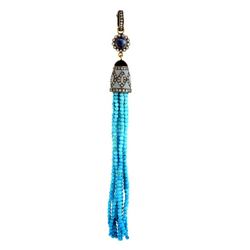 Turquoise Tassel Designer Pendant