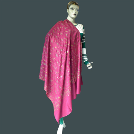 Pure Pashmina Shawl with Needle Work Emb