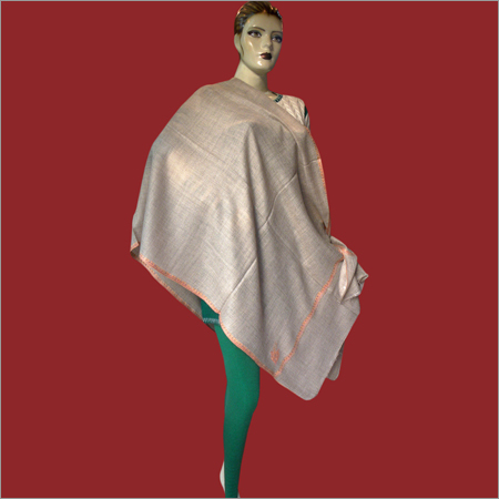 Pure Pashmina Stole Natural Colour with Emb