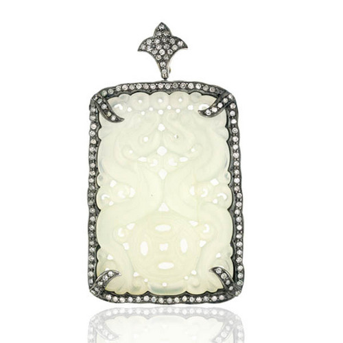 18k Gold Jade Fashion Carving Pendant