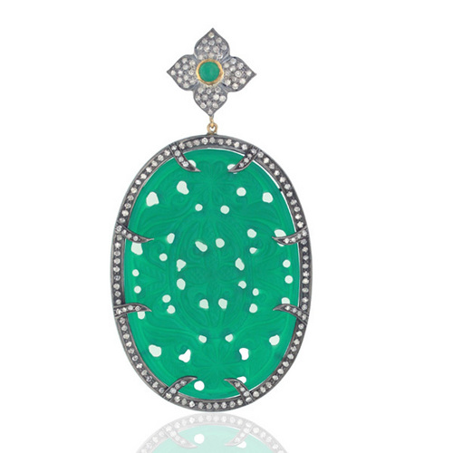 Emerald Carving Designer Pendant