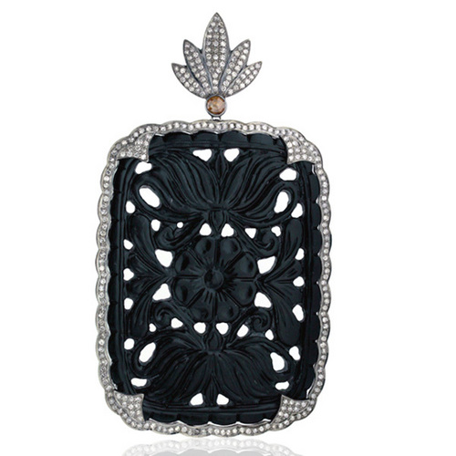 Black Onyx Designer Diamond Pendant