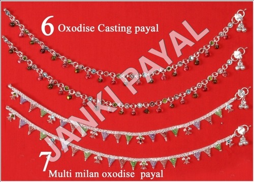 Beaded Anklets - Brass Metal Variable Size Silver Color | Lightweight Corrosion Resistant Stylish with Shiny Stones & Beads