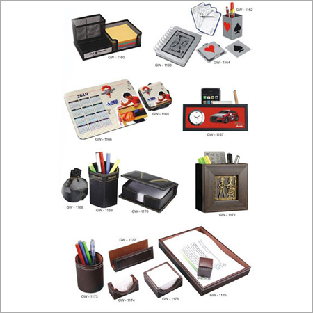 Desk Top Accessories - Leather & Wood, Brown | Organized Desk, Stylish Design, Durable Materials, 1 Year Warranty