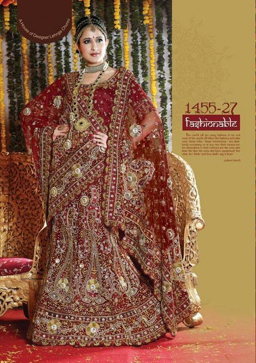 Wedding Chaniya with Blouse Manufacturer India - Silk, Customizable Size, Maroon | Embroidered, Handcrafted, Elegant Design, Comfortable Wear