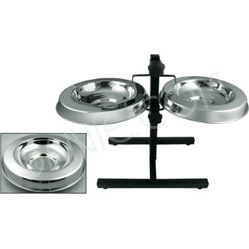 Adjustable Double Diner With Flying Pet Dish