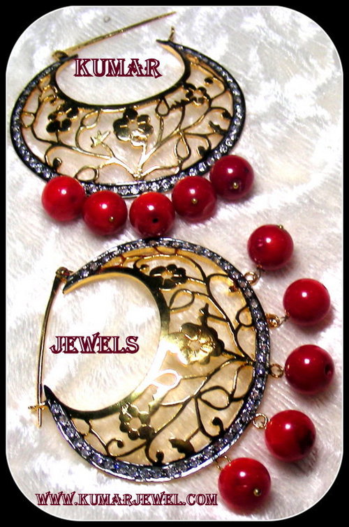 mughal antique earrings,wali,rep,pearl,diamond style,traditional,fashion jewelry