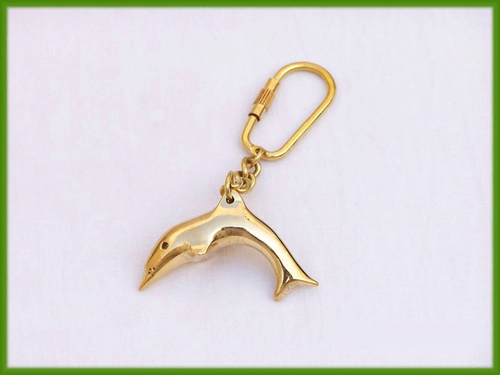 Brass Dolphin key chain
