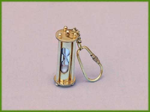 Brass Hour Glass Key Chain