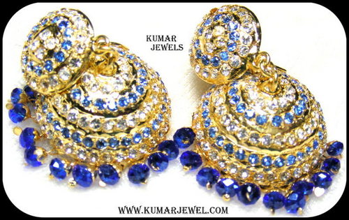 Artificial jadau blue earrings,traditional,fashion,costume,indian trendy jewelry 