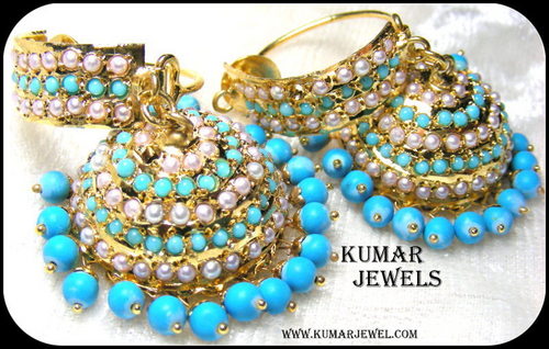 Designer jadau earrings pearl,firoza,traditional,fashion,fancy,trendy,jewlery