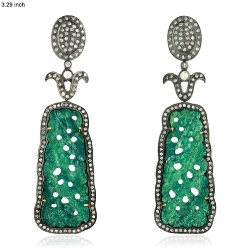 Aventurine Carving Earring