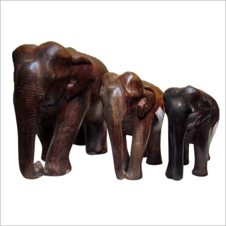 Wood Elephant Sculpture
