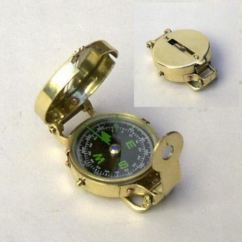 Solid Brass Military Style Pocket Compass