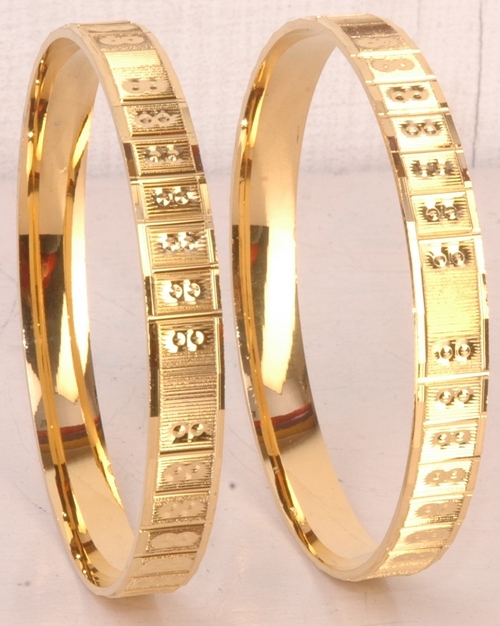 Gold Machine Cut Bangles