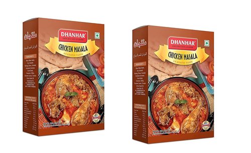 Dhanhar Chicken Masala, 200 Grams (100G x 2 Pack) | Blended Spices | No Artificial Flavour