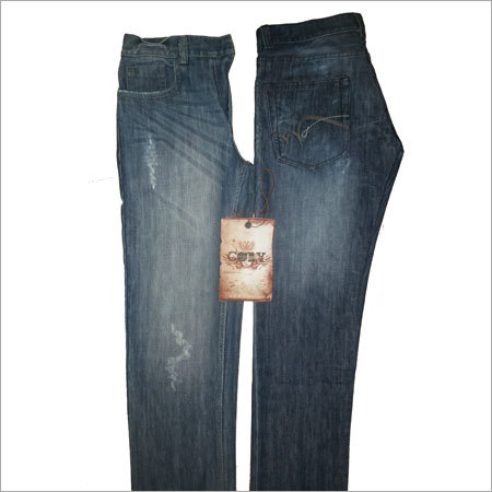 Mens Plain Jeans - Cotton Blend, Sizes 28-40, Blue | Zipper Closure, Durable Fabric, Comfortable Fit, Elegant Look