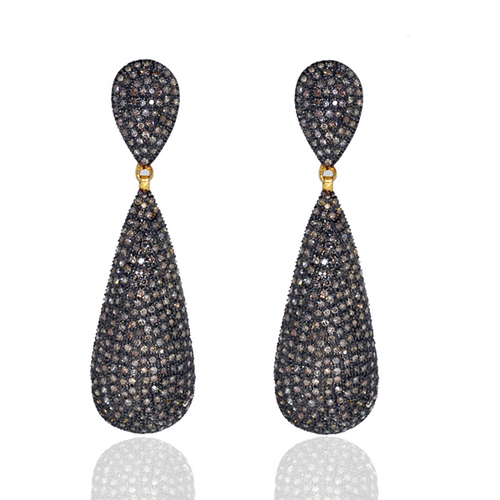 14k Gold Pave Diamond Fashion Wedding Earrings