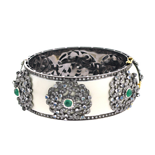 Moonstone Enamel Bangle