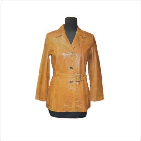 Ladies Leather Long Jacket