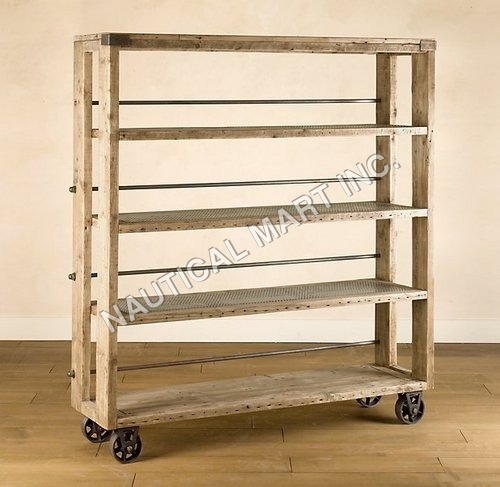 Wood Platform Shelving With Steel Framed By Nautical Mart Inc.