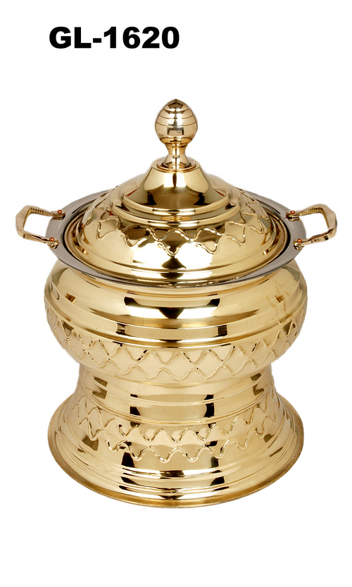 Chaffing Dish - Stainless Steel, 16x12x10 Inches, Gold Plated | Elegant Design, Heat Retention, Easy Cleaning