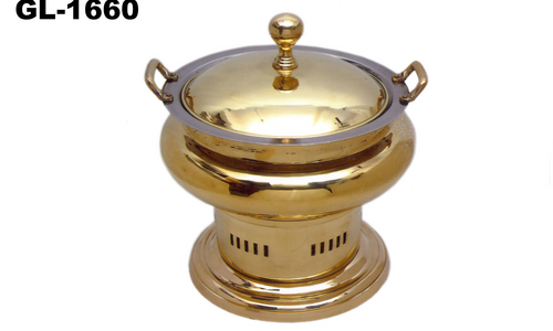 Chaffing Dish - Stainless Steel, 16 Inch Diameter, Gold | Elegant Design, Food Warmth, Durable Material, Easy Cleaning
