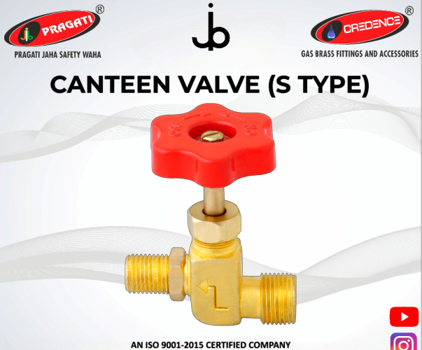 Brass Canteen Burner Valves S Type - Premium-Quality Brass 3/8 BSP x 1/4 BSP (Heavy) | High Durability Leak-Proof Design Easy to Install