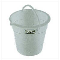 Heavy Duty Bucket - 12 Litres, 19x19x28 Cms | Grey Plastic, Durable Design, Rope Handle