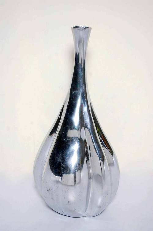 Flower Vase - Aluminum, 12x8 Inches | Elegant Design, Durable Material, Easy Cleaning, Modern Aesthetic