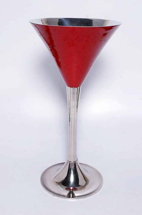 Aluminium Wine Cup - Aluminum, 10x5 inches, Red | Lightweight, Durable, Glossy Finish, Easy to Clean