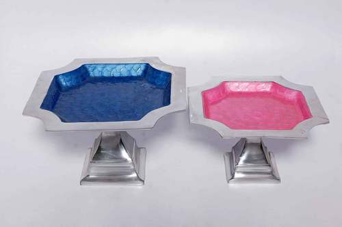 Cake Stand - Metal & Plastic, Varying Sizes, Pink & Blue | Elegant Design, Durable, Easy to Clean, Stylish Decor