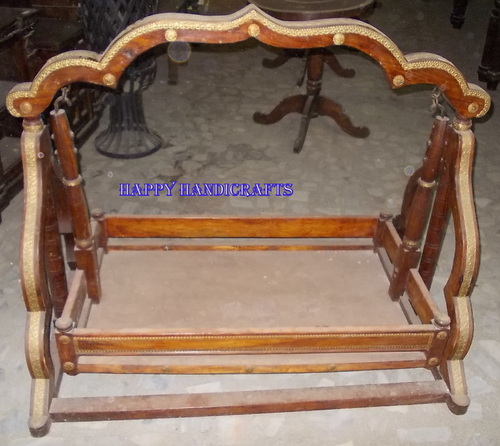 WOODEN ROYAL INDIAN CRIB FOR KIDS