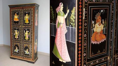 WOODEN PAINTED ROYAL ALMIRAH