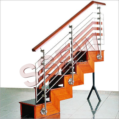 Wooden Stair Railing - Polished Wood Customizable Dimensions Brown Color | Durable Weather Resistant High Strength Easy Fix Modern Style