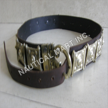 VINTAGE NAUTICAL BRASS LEATHER BELT