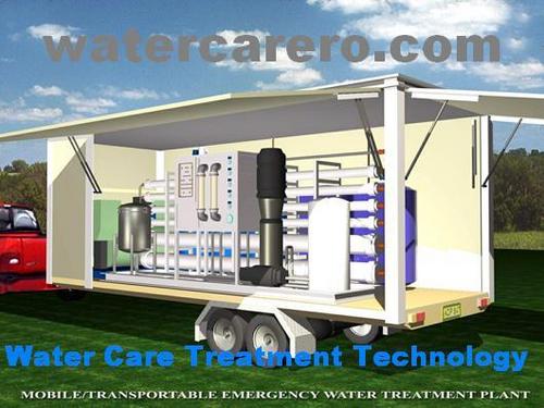 Water Care Water Purifier Reverse Osmosis Plant - Steel/Plastic, Trailer-Sized, Beige | Mobile Unit, High Capacity, Multiple Filtration Stages