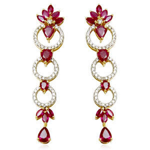 Gold Ruby Earrings